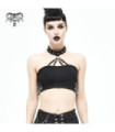 Women's Punk Rivets Skull Halterneck Bustier